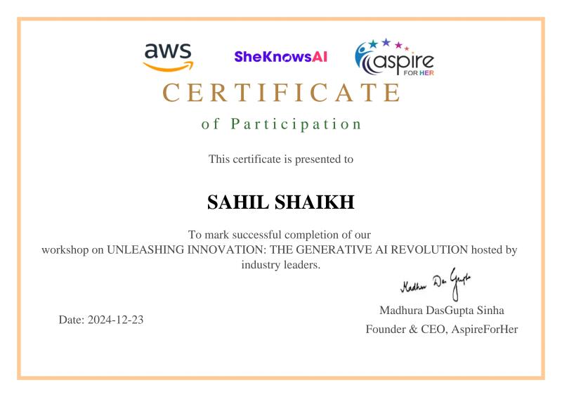 Generative AI Certificate