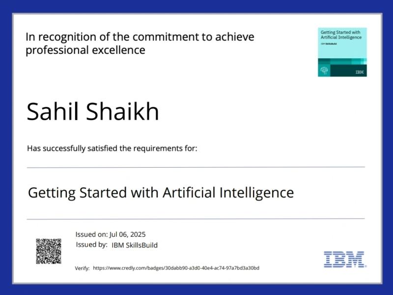 IBM AI Certificate